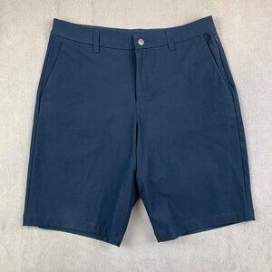 Lululemon Mens Shorts 31 Navy Blue Chino ABC Commission Relaxed Warpstreme 11"